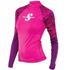 UPF 50 RASH GUARD, LONG SLEEVE, WOMEN -Dive Gear Shop 50rashflamingow