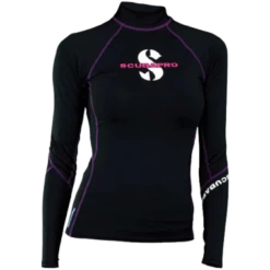 UPF 80 T-FLEX RASH GUARD, LONG SLEEVE, WOMEN -Dive Gear Shop upf80 blackw